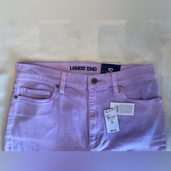 NWT Lands End High Rise Slim Leg Lavender Pants - Picture 2 of 5